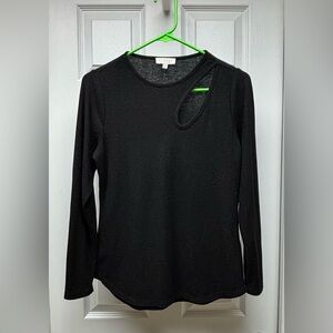 Status by Chenault Black Cutout Long Sleeve Top – Size S